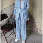 Print Loose-fit Blazer / Print Wide-leg Pants