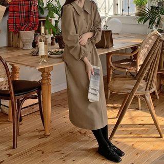 [lovb] Puff-sleeve Long Shirtdress