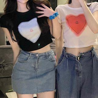 Couple Matching Elbow-sleeve Print T-shirt (various Designs)