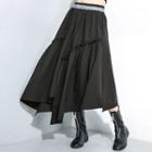 Irregular Hem Midi Skirt Black - One Size