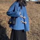 V-neck Plain Toggle Jacket