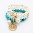 Faux Pearl & Bead Layered Bracelet