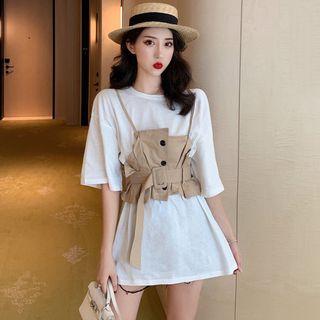 Elbow-sleeve T-shirt / Camisole Top