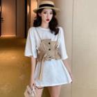 Elbow-sleeve T-shirt / Camisole Top