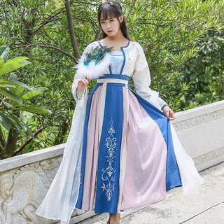 Long-sleeve Jacket + Midi Skirt With Belt/camisole