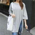 Slit-front Long T-shirt