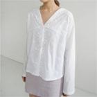 V-neck Embroidered-detail Blouse