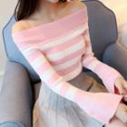 Long-sleeve Off Shoulder Sweater