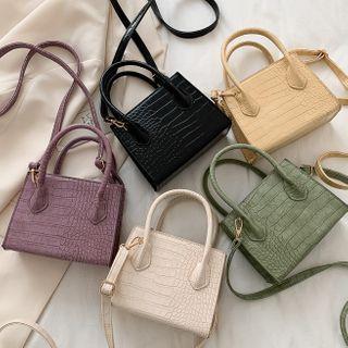 Croc Grain Crossbody Mini Bag