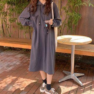 Long-sleeve Hood Shirt Dress