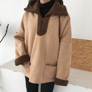 Pocket Zip Placket Sweatshirt