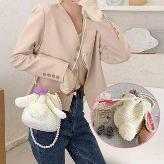 Mini Crochet Faux Pearl Crossbody Bag / Diy Kit