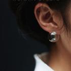 Light Bulb Stud Earring 1 Pair - Silver Stud - Transparent - One Size