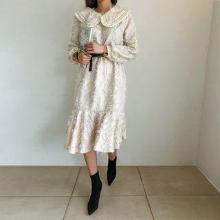 Collared Fringed Mermaid Dress & Belt