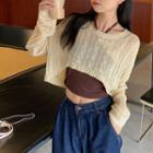 Cable Knit Cropped Sweater / Crop Halter Top