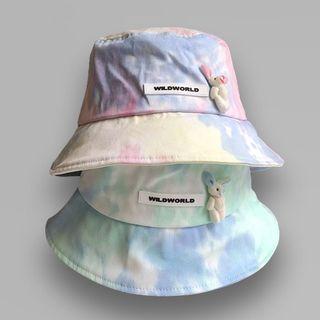 Rabbit Plush Tie-dye Bucket Hat