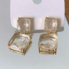 Square Gemstone Dangle Earring 1 Pair - Silver Needle - One Size