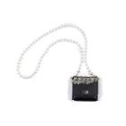 Rhinestone Fringed Faux Pearl Strap Crossbody Bag Black - One Size