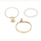 Set: Faux Pearl / Alloy Shell / Polished Bracelet (assorted Designs)