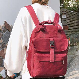 Plain Buckled Backpack