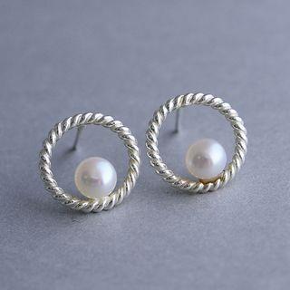 S925 Sterling Silver Faux Pearl Earrings