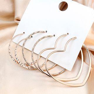 3 Pair Set : Alloy Hoop Earring (assorted Designs)
