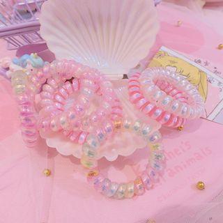 Iridescent Coil Hair Tie Random Color - One Size