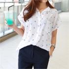 Short-sleeve Pocket-front Pattern Shirt