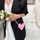 Heart Beaded Mini Crossbody Bag