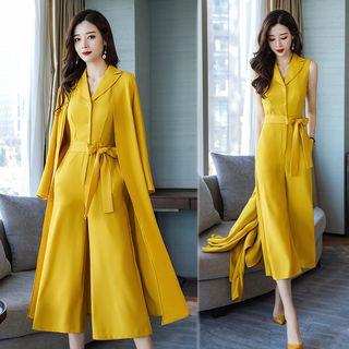 Set: Sleeveless Jumpsuit + Long Jacket
