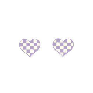 Glaze Check Heart Earring