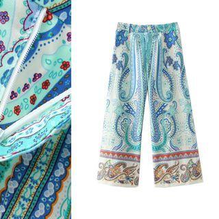 Paisley Print High Waist Pants