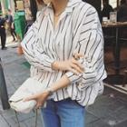 Pinstriped Batwing Blouse
