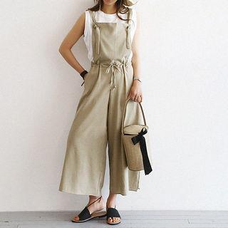 Wide-leg Linen Blend Jumper Pants