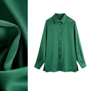 Long Sleeve Rhinestone Button Shirt