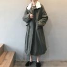 Fleece Lined Drawstring Zip Coat