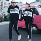 Couple Matching Lettering Hoodie / Striped Sweatpants