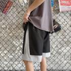 Mock Two-piece Two Tone Shorts