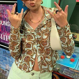 Long Sleeve Pattern Print Shirt