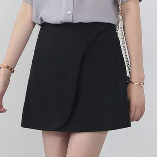 Short-sleeve Loose-fit Chiffon Panel Mesh Blouse