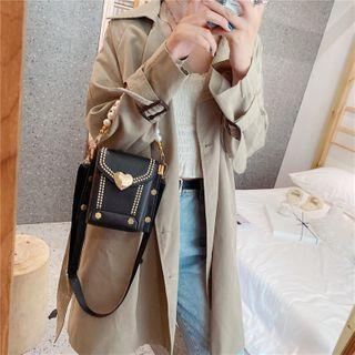 Bead Strap Flap Crossbody Bag
