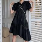 Short-sleeve Chained A-line Dress