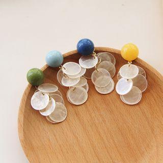 Layered Disc Dangle Earring / Clip-on Earring