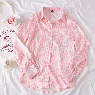 Loose-fit Printed Light Shirt Pink - One Size