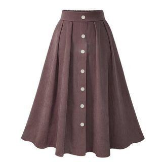 High-waist Botton A-line Skirt