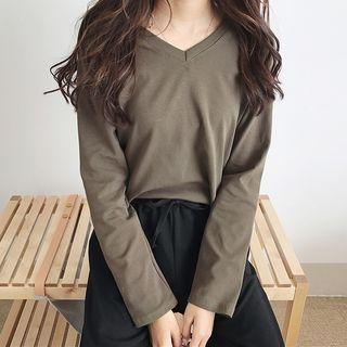 Long-sleeve V-neck / Round Neck T-shirt
