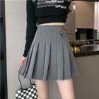 High-waist Accordion Pleat A-line Mini Skirt
