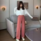 Long-sleeve T-shirt / Wide-leg Pants / Set