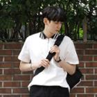 Short-sleeve Contrasted-collar Polo Shirt