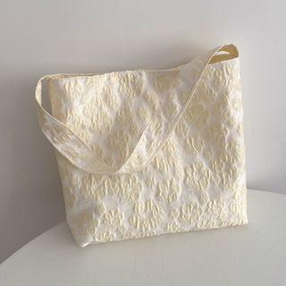 Floral Textured Tote Bag